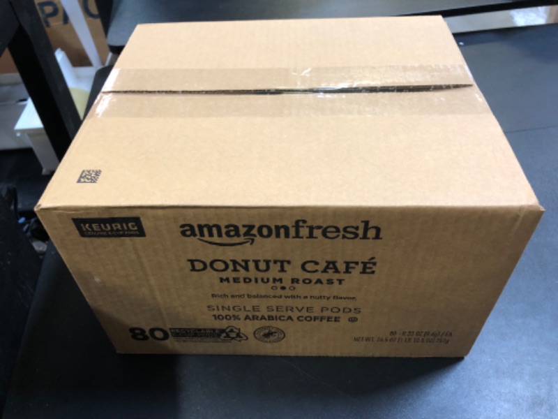 Photo 3 of AmazonFresh Donut Cafe 80 Ct. K-Cups, Medium Roast, Keurig K-Cup Brewer Compatible (BB 01/08/2025)