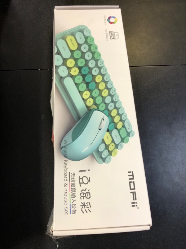Photo 1 of Compact Wireless Keyboard and Mouse Combo, Colorful Round Keycap, Soundless 68 Keys, Suitable for Girls and Kids, Compatible with Notebook, PC (Purple)