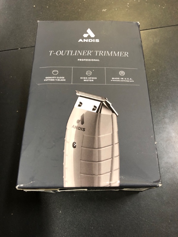 Photo 1 of Andis 04780 Professional T-Outliner Beard & Hair Trimmer for Men with Carbon Steel T-Blade, Bump Free Technology – Corded Electric Beard Trimmer, GTO, Grey New T-Outliner Grey