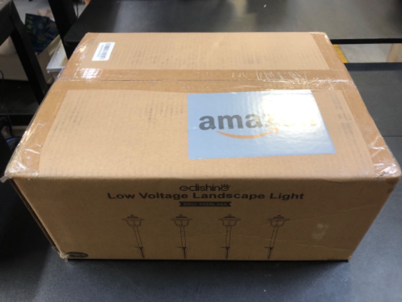 Photo 1 of EDISHINE Low Voltage Landscape Lighting, 12-24V 3W 120LM 3000K Outdoor Landscape Lighting with Connectors, ORB Waterproof Electric LED Pathway Lights Wired for Driveway Walkway Garden Yard