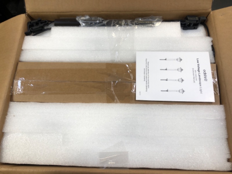 Photo 1 of EDISHINE Low Voltage Landscape Lighting, 12-24V 3W 120LM 3000K Outdoor Landscape Lighting with Connectors, ORB Waterproof Electric LED Pathway Lights Wired for Driveway Walkway Garden Yard