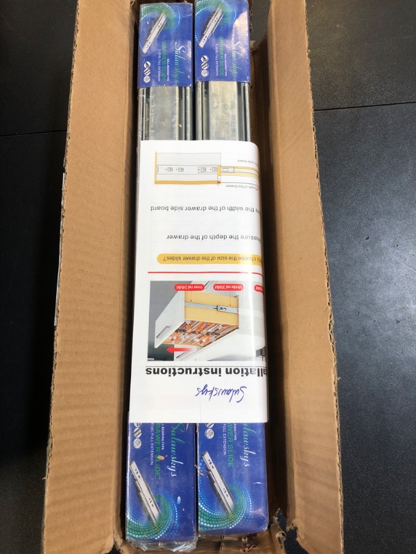 Photo 1 of 16 inch Drawer Slides 4 Pairs (8pcs) Soft Self Close Full Extension Ball Bearing Drawer Slides 3 fold Full Stretch Side Mount Drawer Slides 100 LB Capacity Drawer Slide 16" Silver