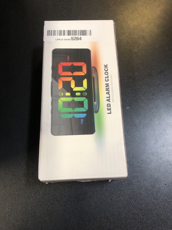 Photo 1 of Digital Alarm Clock, Large LED Digital Clock for Bedrooms with 10 Color Changing Night Light, Adjustable Brightness, USB Charging Port, Bedside and Desk Clock for Living Room Office Decor (Black)