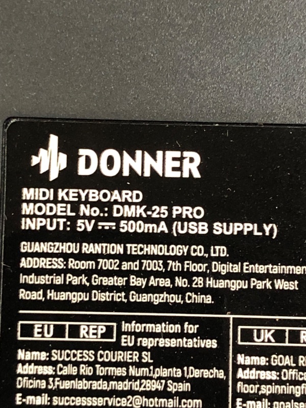 Photo 1 of Donner USB-C MIDI Keyboard Controller, 25 Key Portable Mini MIDI Keyboard with 8 Drum Pads, OLED Display, 16 Smart Scales, Arpeggio, Replay, 4 DAW Software and 40 Teaching Courses, DMK 25 Pro Black