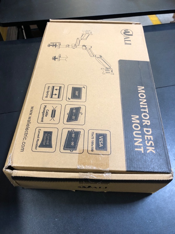 Photo 1 of WALI Dual Monitor Stand, 13-32 Inch Adjustable Spring Monitor Mount for Desk Holds Max 17.6 lbs Screens, Swivel Vesa Bracket with C Clamp, Grommet Mounting, Monitor Arms for 2 Monitor(GSDM002)