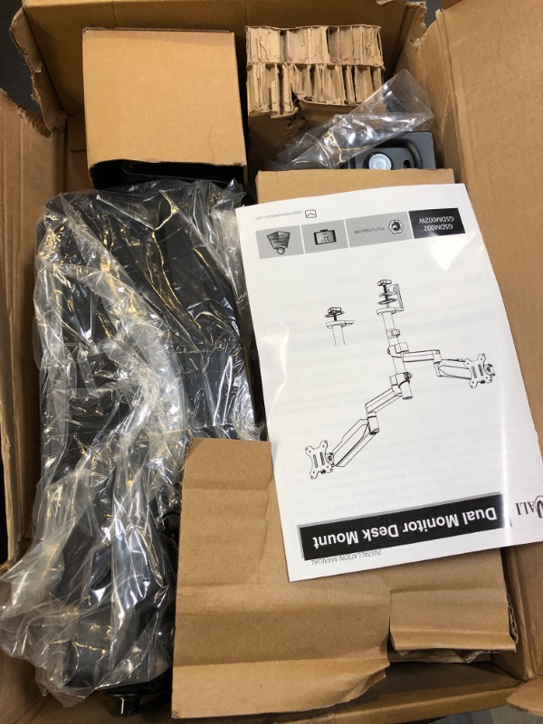 Photo 1 of WALI Dual Monitor Stand, 13-32 Inch Adjustable Spring Monitor Mount for Desk Holds Max 17.6 lbs Screens, Swivel Vesa Bracket with C Clamp, Grommet Mounting, Monitor Arms for 2 Monitor(GSDM002)