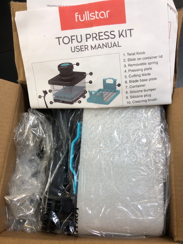 Photo 2 of 2 in 1 Tofu Press & Tofu Cutter, Tofu Press Dishwasher Safe, Extra Firm Tofu, Tofu Extra Firm Organic, Tofu Press Box for Silken and Extra Firm Tofu, Bpa Free, Firm Tofu, Tofu Presser Blue