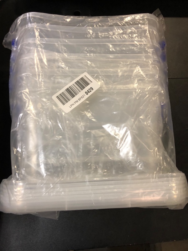 Photo 1 of ZHENFAN 6-Pack Clear Storage Box 7 Quart, Plastic Storage Latch Bins with Handle 6.5 Liter