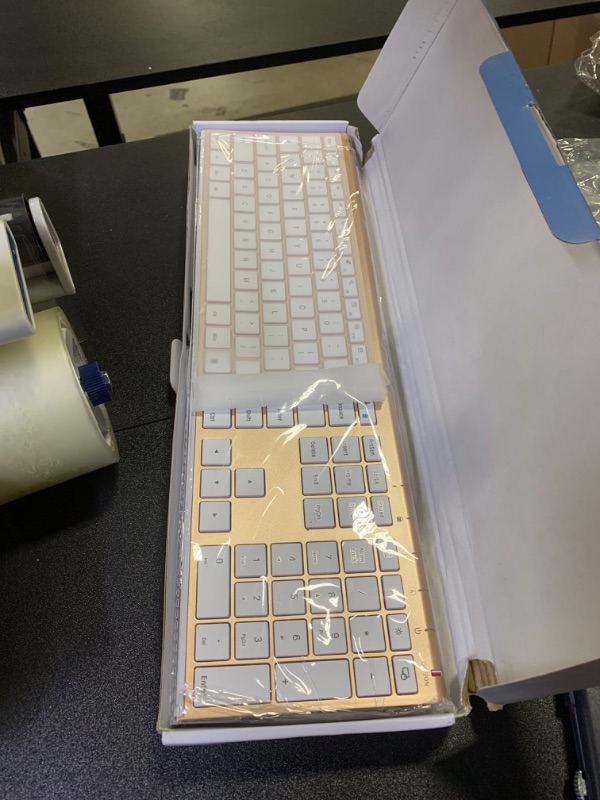 Photo 1 of Wireless Keyboard and Mouse Combo, 2.4GHz Ultra-Slim Aluminum Rechargeable Keyboard with Whisper-Quiet Mouse for Windows, Laptop, PC, Desktop - White Gold