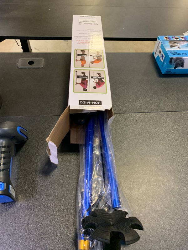 Photo 1 of Honmido Walking Cane Foldable for Men & Women Seniors for Balance,Self Standing Folding Cane,Height Adjustable Anti-Slip Lightweight Alloy Walking Stick Collapsable for Travel Mobility Aid (Blue)
