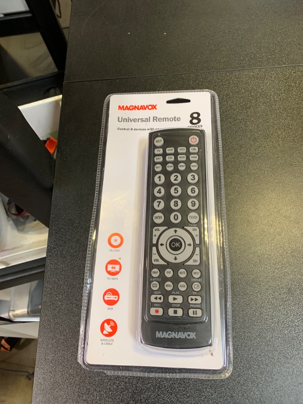 Photo 1 of Magnavox MC348 8 in 1 Universal Remote Control | Control Up to 8 Devices with 1 Remote | Works with Most Major Brands | Works with TV, DVD, VCR Satellite, and More |