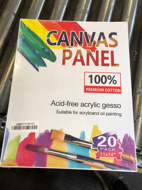Photo 2 of 20 Pack 11x14 Inch Canvas Boards for Painting, Blank Canvases for Painting, Triple Primed for Oil & Acrylic Paints, 100% Cotton Canvas Panels for Acrylics Oil Watercolor Tempera Paints, 3mm Thickness