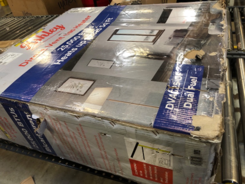 Photo 1 of Direct Vent PROPANE Gas Wall Heater/Furnace with Thermostat, 25,000 BTU. Professional Vent Kit Included. Gray/Black