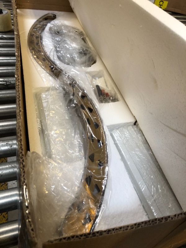 Photo 1 of Gold Crystal Chandelier Modern LED Ceiling Pendant Light Fixture 40” Modern Linear Flush Mount Hanging Light for Dining Room Kitchen Island Bedroom, Brushed Finish Warm White 3000K UL Listed