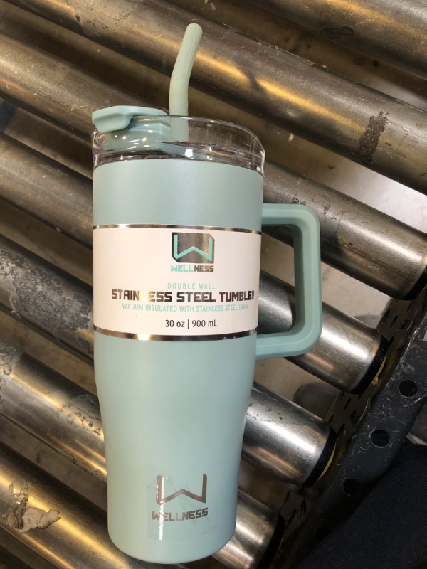 Photo 1 of 30oz. Double Wall Stainless Steel Tumbler W/ Handle - Light Blue
