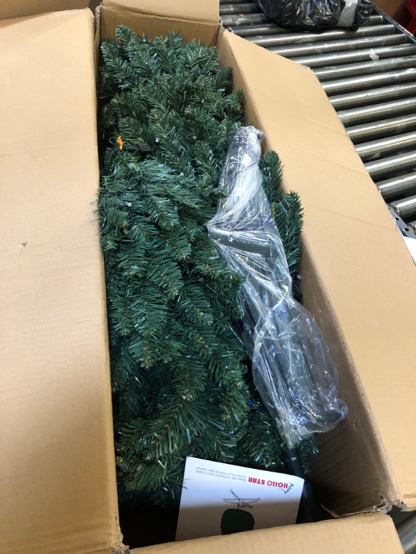 Photo 1 of HOLLO STAR 7.5ft Prelit Christmas Tree with 350 LED Lights, Artificial Slim Christmas Tree with App-Controlled Multi-Color RGB Lights, 1053 Branch Tips, Easy to Assemble, for Home, Party