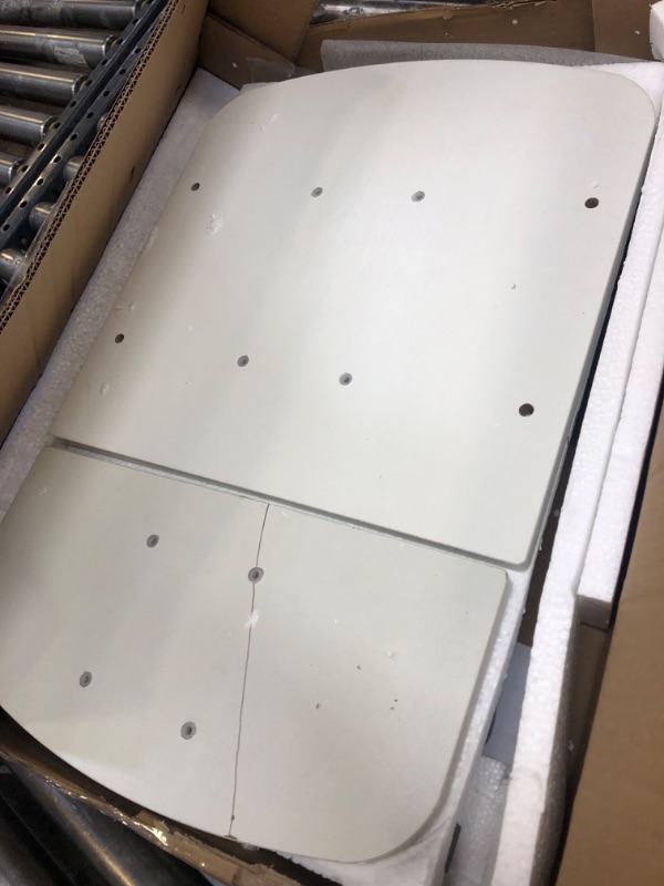 Photo 1 of Overbed Bedside Table with Wheels, Adjustable Overbed Table with Tilting Desktops, Rolling Laptop Table, Overbed Desk, Hospital Bed Table, Mobile Standing Desk for Laptop Bed Sofa Side Table (White)