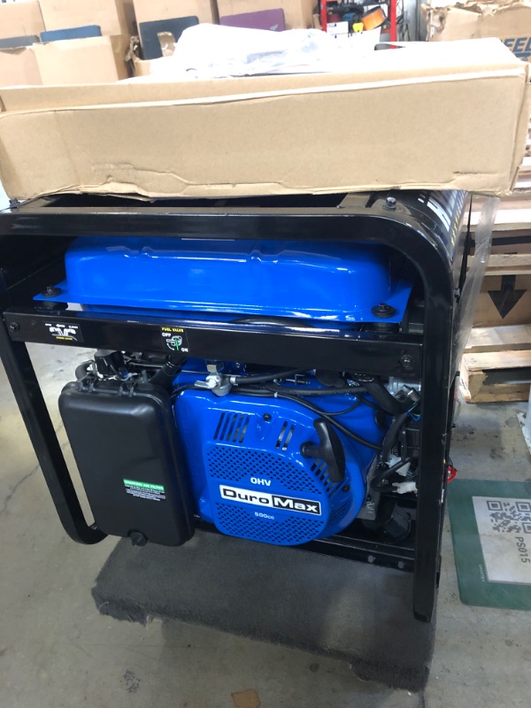 Photo 2 of DuroMax XP13000EH Dual Fuel Portable Generator 13000 Watt Gas or Propane Powered Electric Start-Home Back Up, Blue/Gray