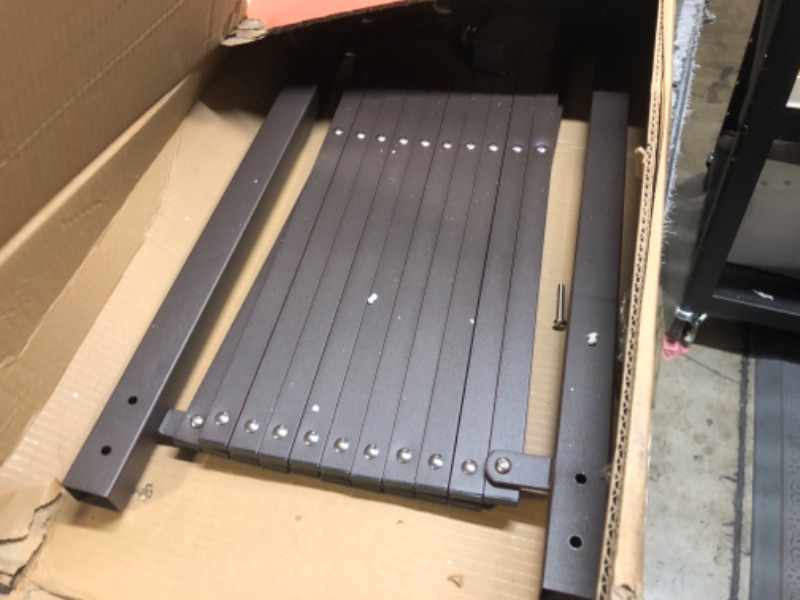 Photo 1 of WICHEMI Metal Expandable Gate, 11 Feet Folding Security Gate, Retractable Driveway Gates Outdoor Accordion Gate Industrial Portable Safety Barricade for Wide Openings, Temporary Traffic Barricade.