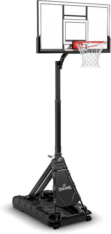 Photo 1 of Spalding Momentous EZ Assembly Portable Adjustable Outdoor Basketball Hoop – Assembles in 30 Minutes or Less
