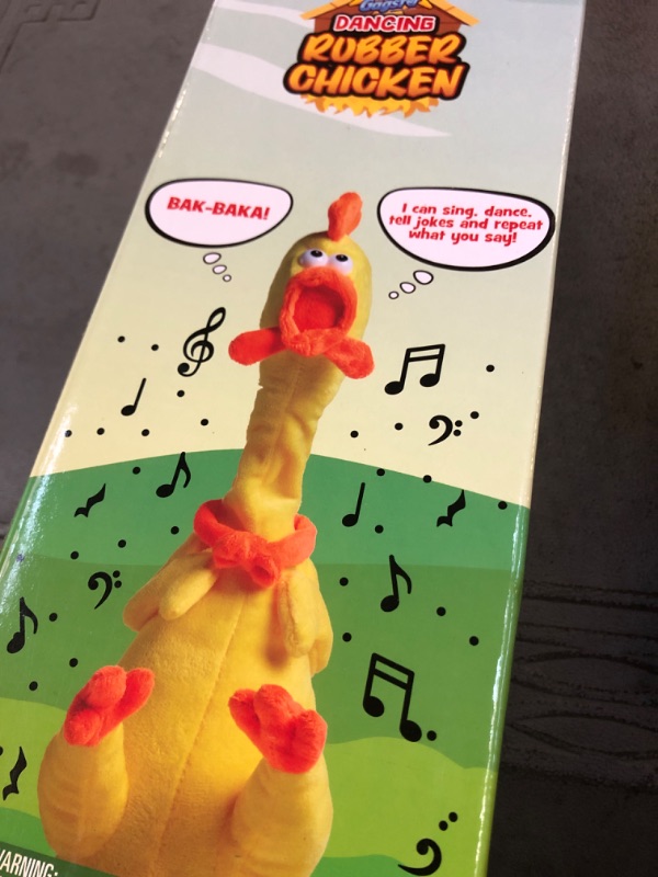 Photo 1 of Gagster Rubber Chicken Dancing Toy - Mimicking Toy for Kids - Toy That Repeats What You Say & Tells Jokes, Singing & Talking, Electronic Yodeling for Anyone Who Loves Talking Toy and Funny Gag Gifts