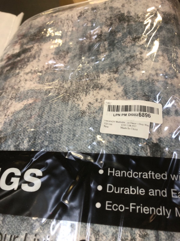 Photo 1 of TARANCH Washable Rug 5x7 Area Rugs: Modern Abstract Neutral Soft Rug for Living Room Bedroom Dining Room Under Kitchen Table Home Office Decor - Grey Blue