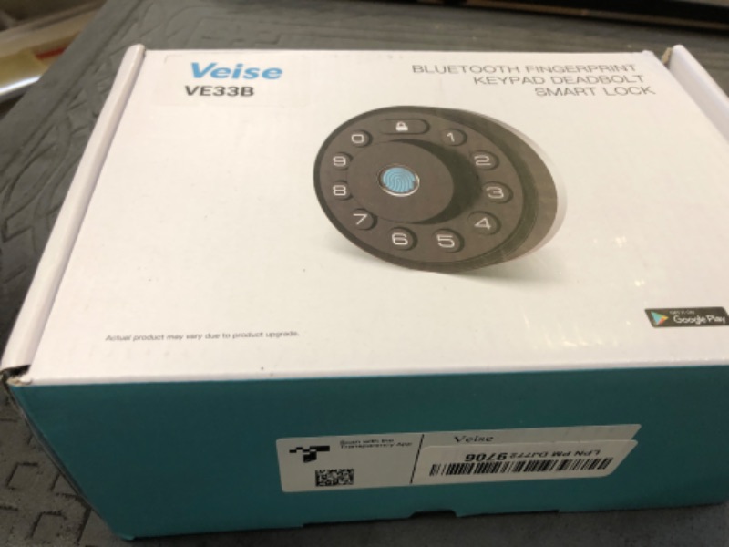 Photo 1 of Veise Fingerprint Smart Locks, 7-in-1 Keyless Entry Door Lock, App Control, Electronic Digital Keypad?Biometric Deadbolt for Front Door, Easy Install, Auto Lock, IP54 Waterproof, Matte Black