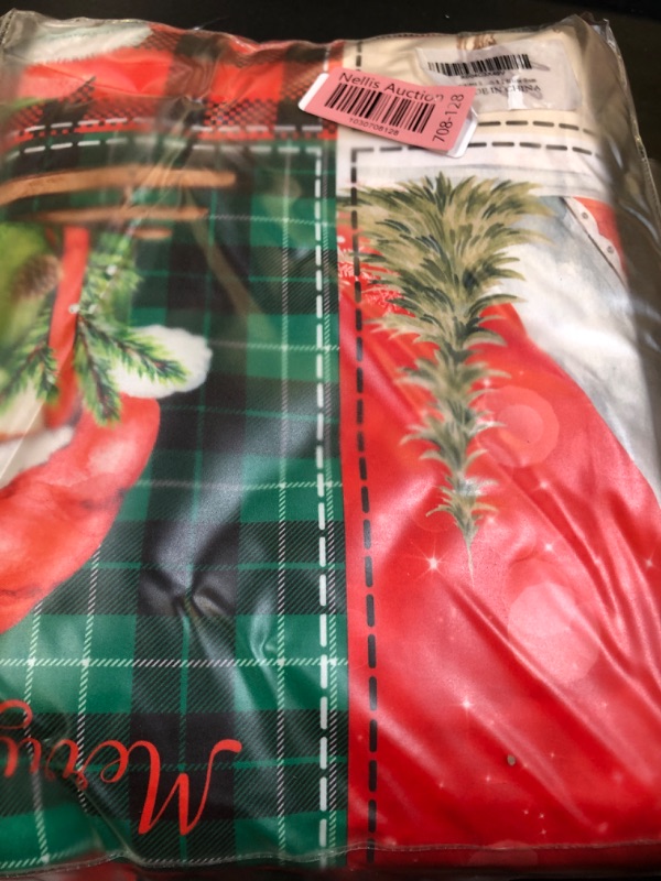 Photo 1 of 3 Piece Christmas Duvet Cover Queen Set, Soft Double Santa Claus Duvet Cover with Zipper Closure, Red Green Buffalo Plaid Comforter Cover Bedding Set, 1 Duvet Cover 90 x 90 inch & 2 Pillow Shams