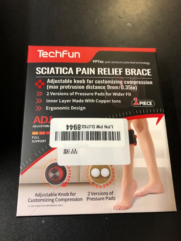 Photo 1 of Tech Fun Sciatica Pain Relief Devices -Sciatica Pain Relief with Adjustable Knob and 2 Versions Pressure Pad for Men Women,Sciatic Ease Nerve Pain Brace for Lower Back Pain & Hip- Knee, Black