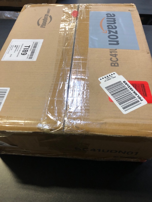 Photo 1 of HOOBRO Computer Desk, Home Office Desk with Power Outlet, Modern Study Writing Desk with 3 Hooks for Study Room, Home Office, Sturdy and Stable, Easy to Assemble, Charcoal Gray and Black BC41UDN01