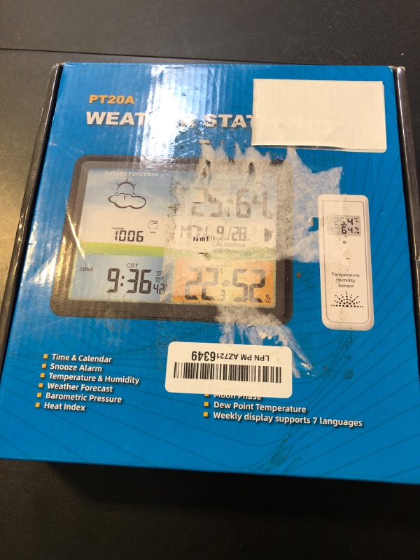 Photo 2 of Weather Station Wireless Indoor Outdoor Weather Stations with Atomic Clock, Digital Weather Thermometer, Temperature Humidity Monitor Weather Forecast Stations with Moon Phase