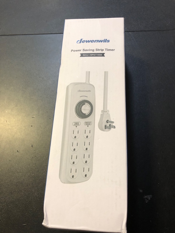 Photo 1 of DEWENWILS Mechanical Timer Power Strip with 8 Outlets, Flat Plug, 6ft Long Cord, Overload Protection, Indoor Timer for, Bearded Dragon Tanks, Aquarium, Grow Lights, Plants, Reptile Light, UL Listed