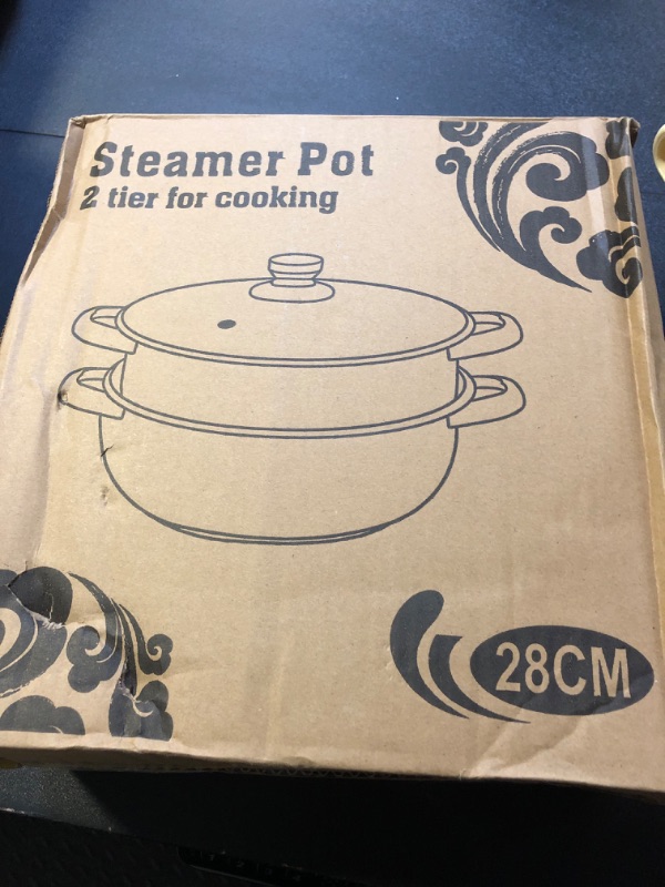 Photo 1 of Steamer for Cooking, 18/8 Stainless Steel Steamer Pot, Food Steamer 11 inch Steam Pots with Lid 2-tier for Cooking Vegetables, Seafood, Soups, Stews and Pasta