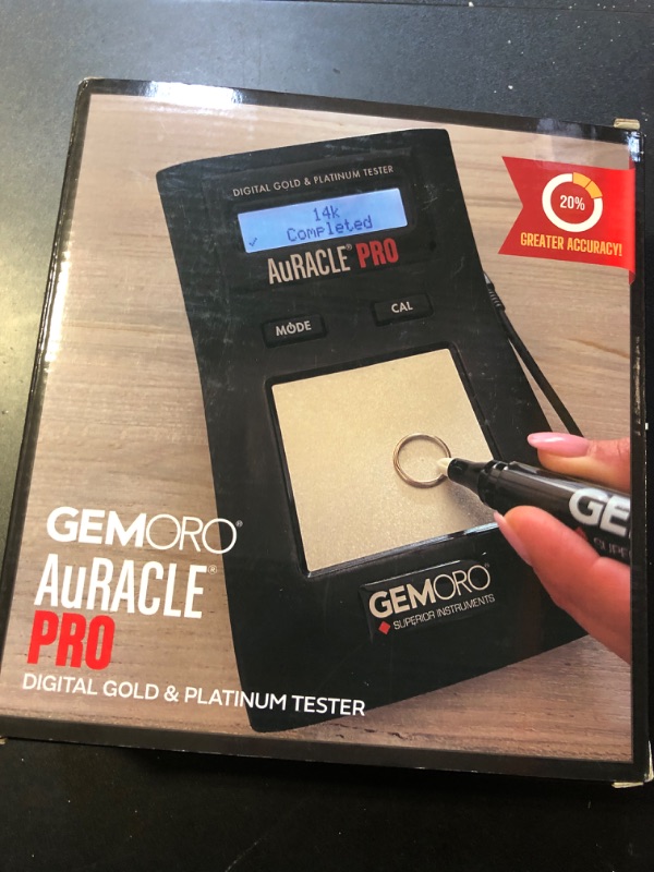 Photo 1 of GemOro AuRACLE PRO Gold Tester | Accurate Compact Portable Machine with Electronic Digital LCD Display Gold & Platinum Tester | Precision Tool with Expert Professional Jewelry Reading & Accuracy