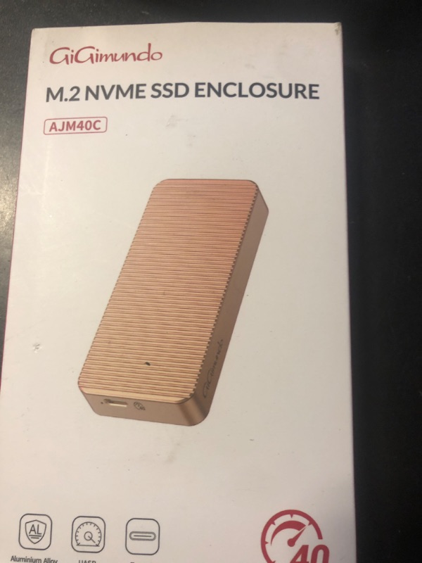 Photo 1 of GiGimundo AJM40C Ultra-Fast 40Gbps External SSD Enclosure - Compatible for Mac/PC with Thunderbolt 3/4 for High-Speed Data Transfer, 4K Video Editing, Gaming, Backup - Silver
