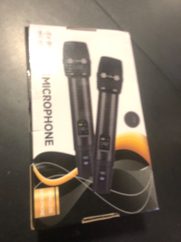 Photo 1 of Wireless Microphones,Metal Dual Professional UHF Cordless Dynamic Wireless Microphone System,Rechargeable Microphone Receiver for Karaoke Singing, Wedding, Party, DJ, Speech, Church, Class Use, 240ft