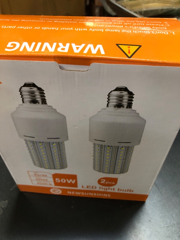 View 2 of ZP 2-Pack Led Light Bulb 400W Equivalent 6250 Lumen 5000k Cool Daylight White E26/E27 Medium Base 50W Led Corn Light for Outdoor Indoor Lamp Area Garage Warehouse Workshop Street Backyard New Upgrade