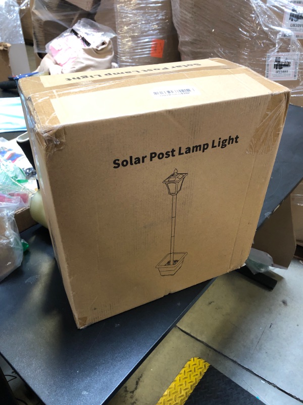 Photo 1 of Suponar 70" Solar Lamp Post Light, Solar Light Post Outdoor Waterproof with Planter, Solar Pole Light Outside for Porch Yard Driveway Garden Patio Decor, Cool White