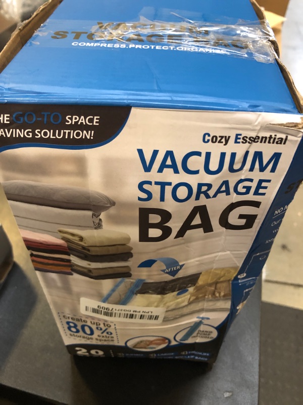 Photo 2 of 20 Pack Vacuum Storage Bags, Space Saver Bags (4 Jumbo/4 Large/4 Medium/4 Small/4 Roll) Compression for Comforters and Blankets, Sealer Clothes Storage, Hand Pump Included