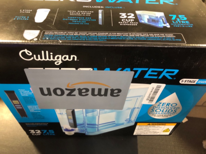 Photo 1 of ZeroWater 32-Cup Ready-Read 5-Stage Water Filter Dispenser with 5-Stage 0 TDS Water Filter – IAPMO Certified to Reduce Lead, Chromium, and PFOA/PFOS