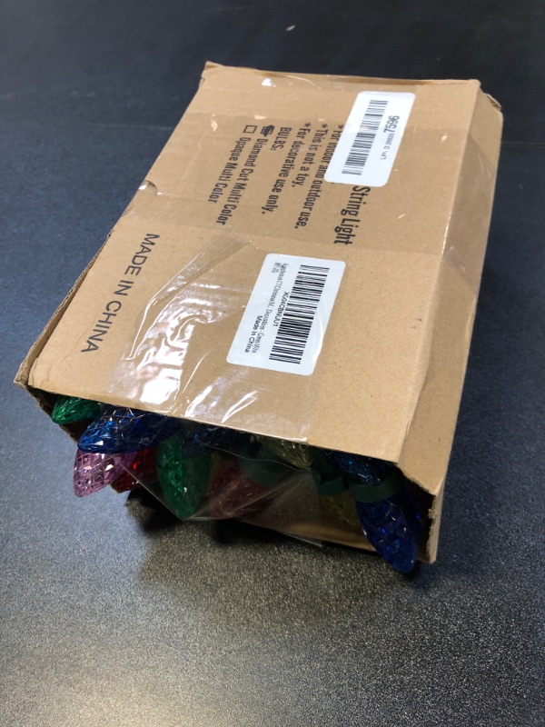 Photo 1 of Agaphoton C7 LED Christmas String Lights - 31FT Vintage Christmas Lights with 50 Multicolor Strawberry LED Bulbs, Indoor and Outdoor Fairy Lights for Christmas Holiday Party Decoration - Green Wire