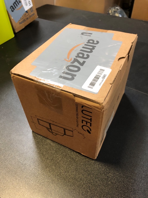 Photo 1 of LUTEC 80W Dusk to Dawn Flood Lights Outdoor, 9000LM Super Bright LED Security Light with Photocell, IP65 Waterproof, 5000K Daylight, 4 Heads Floodlight for Garage, Yard, Patio (White)