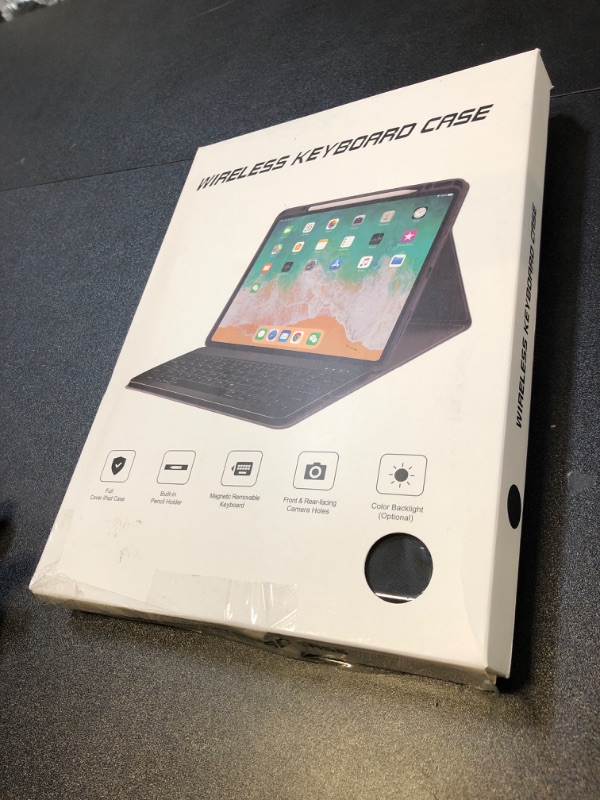 Photo 1 of BLUTLOTUS for iPad 9th Generation Case with Keyboard 10.2 Inch - Backlit Wireless Detachable Folio Keyboard Cover with Pencil Holder for iPad 8th Gen/7th Gen/iPad Pro 10.5"/iPad Air 3rd Gen (Black)