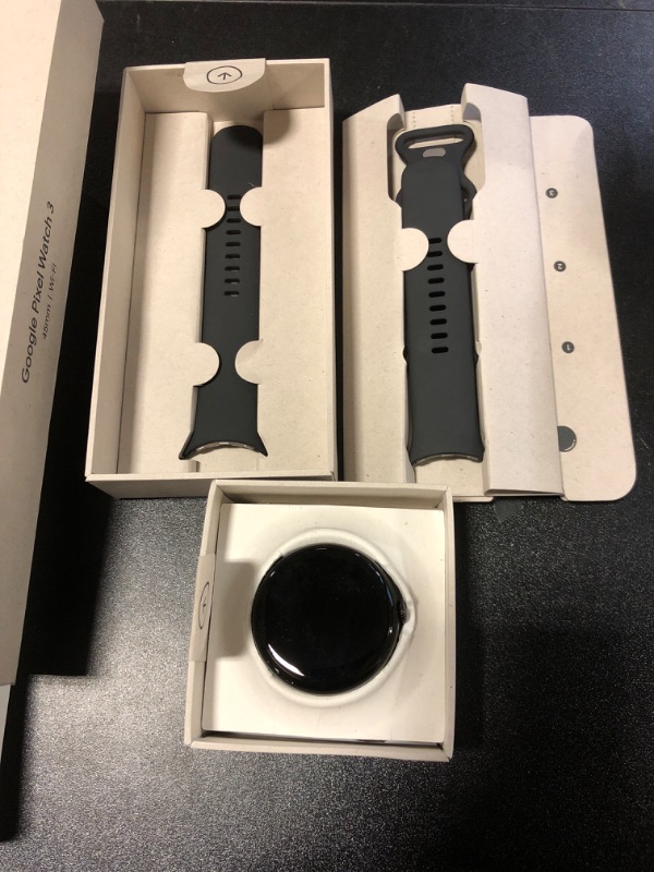 Photo 1 of Google Pixel Watch 3 (45mm) Latest Model - Android Smartwatch, Heart Rate Tracking, Fitbit Advanced Running, Fitness Insights, 24-Hour Battery - Matte Black Aluminum Case - Obsidian Band - Wi-Fi