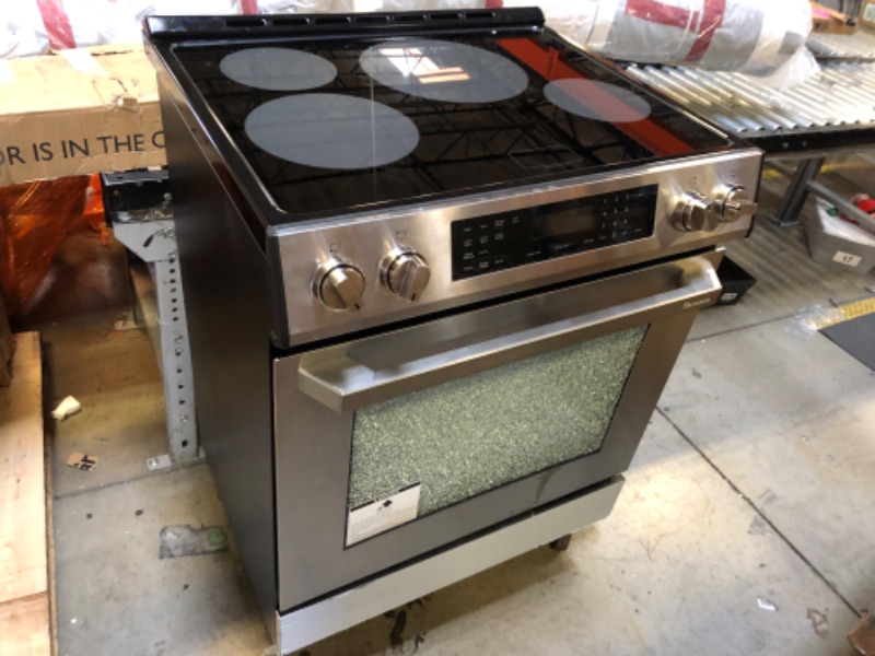 Photo 2 of RANGAIRE RRI303GS 30" Range, 4 Induction Burners, 5.0 cu. Ft. Capacity, Freestanding Slide-in AirFry, True Convection Oven, Self Cleaning, Easy Reach Racks, Glass Touch, Stainless Steel