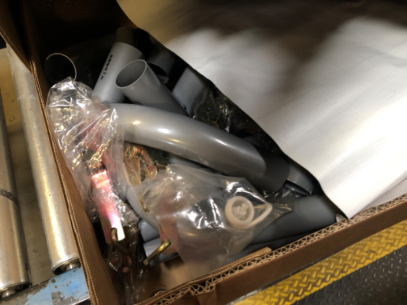 Photo 1 of ShelterLogic 6' x 6' Shed-in-a-Box All Season Steel Metal Peak Roof Outdoor Storage Shed with Waterproof Cover and Heavy Duty Reusable Auger Anchors, Grey