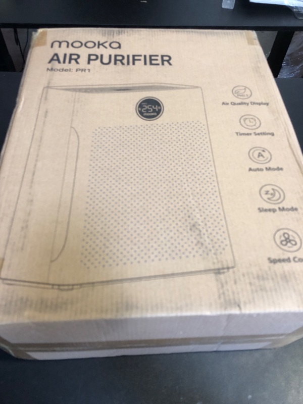 Photo 2 of Air Purifiers for Home Large Room up to 2200sq.ft, MOOKA Air purifier for Home Pets with Washable Filter, PM 2.5 Display Air Quality Sensor Air Cleaner for Bedroom, Dorm room, Pets, Office, PR1