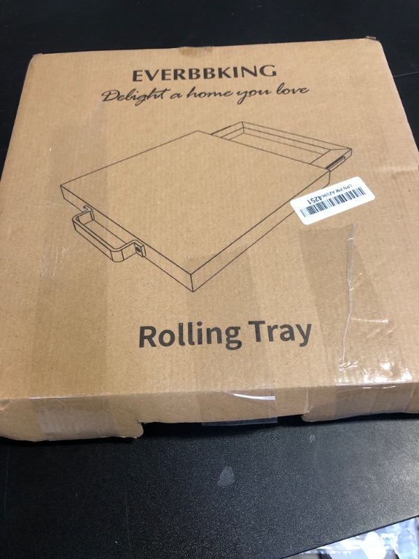 Photo 1 of EVERBBKING Natural Acacia Sliding Tray for Coffee Machine Kitchen Appliance slider Moving Caddy, appliance slider,appliance rolling stand air fryer rolling tray