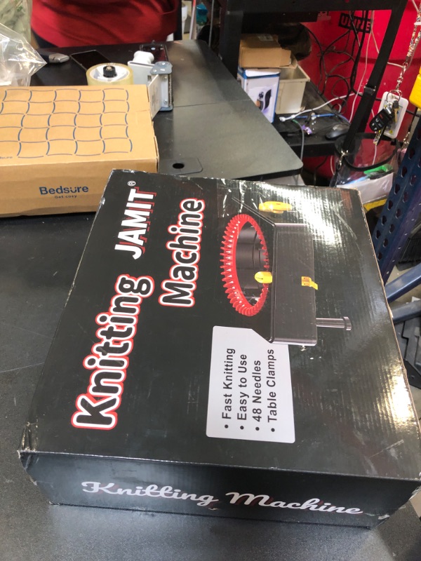 Photo 1 of JAMIT Knitting Machine 48 Needles Loom Knitting Machine with External Digital Counter, Hand Crank Knitting Machines for Adults, Knitting Board Loom Machine for DIY Hat Scarf Sock(No Electric Function)