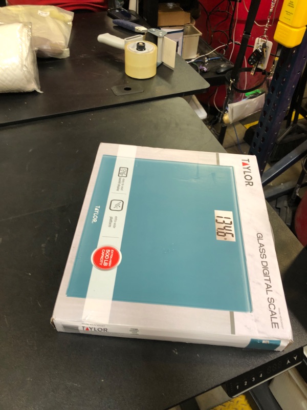 Photo 1 of Taylor Digital Extra-Wide Extra High 500lb Capacity Bathroom Scale for Body Weight, Accurate High Precision and Ultra Wide Platform, Digital Weighing Machine for People, Easy-to-Read, Slate Blue